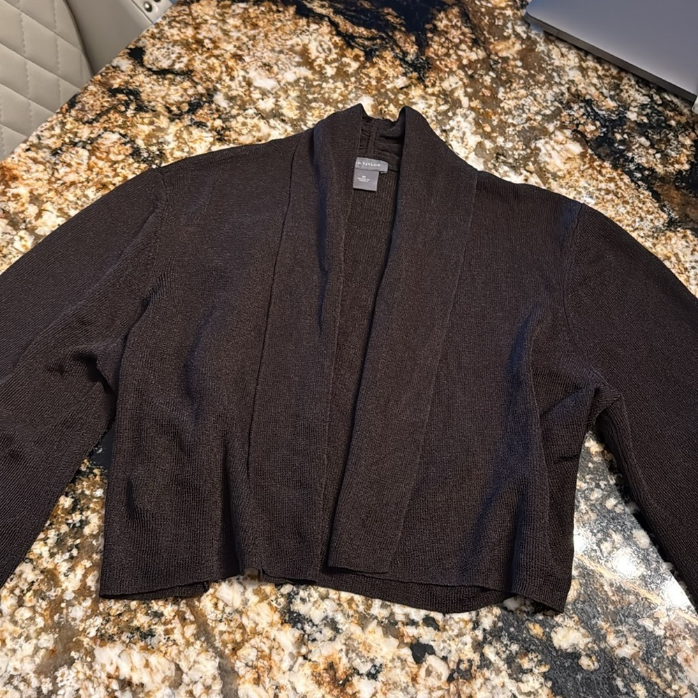 Ann Taylor Brown Shrug with Shawl‎ Collar